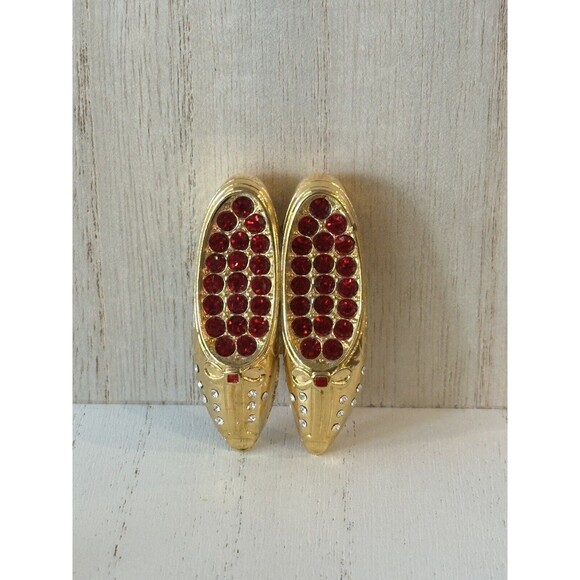 Signed EDGAR BEREBI "Remembrance" Ruby Rhinestone Slipper Pin Limited Edition - Picture 2 of 6